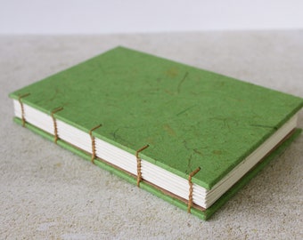 Green Eco Friendly Handcrafted Hardcover Journal | Notebook | Sketchbook | Blank book