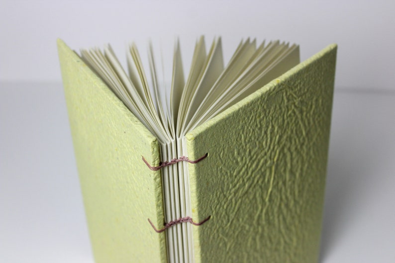 Yellow Eco Friendly Handcrafted Hardcover Thick/Large Journal Notebook Blank book with Handmade Paper Cover image 2