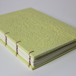 Yellow Eco Friendly Handcrafted Hardcover Thick/Large Journal Notebook Blank book with Handmade Paper Cover image 3