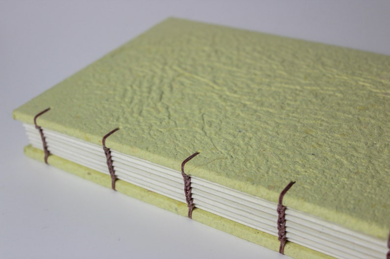 Yellow Eco Friendly Handcrafted Hardcover Thick/Large Journal Notebook Blank book with Handmade Paper Cover image 7