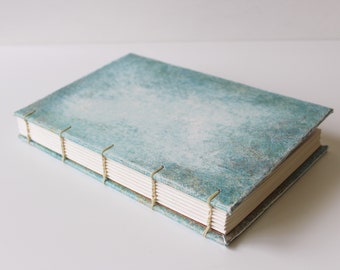 Vintage Inspired Blue Worn Handcrafted Hardcover Journal | Notebook | Sketchbook | Blank book