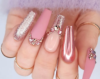 Luxury Custom Press On Nails By Pixienailco On Etsy