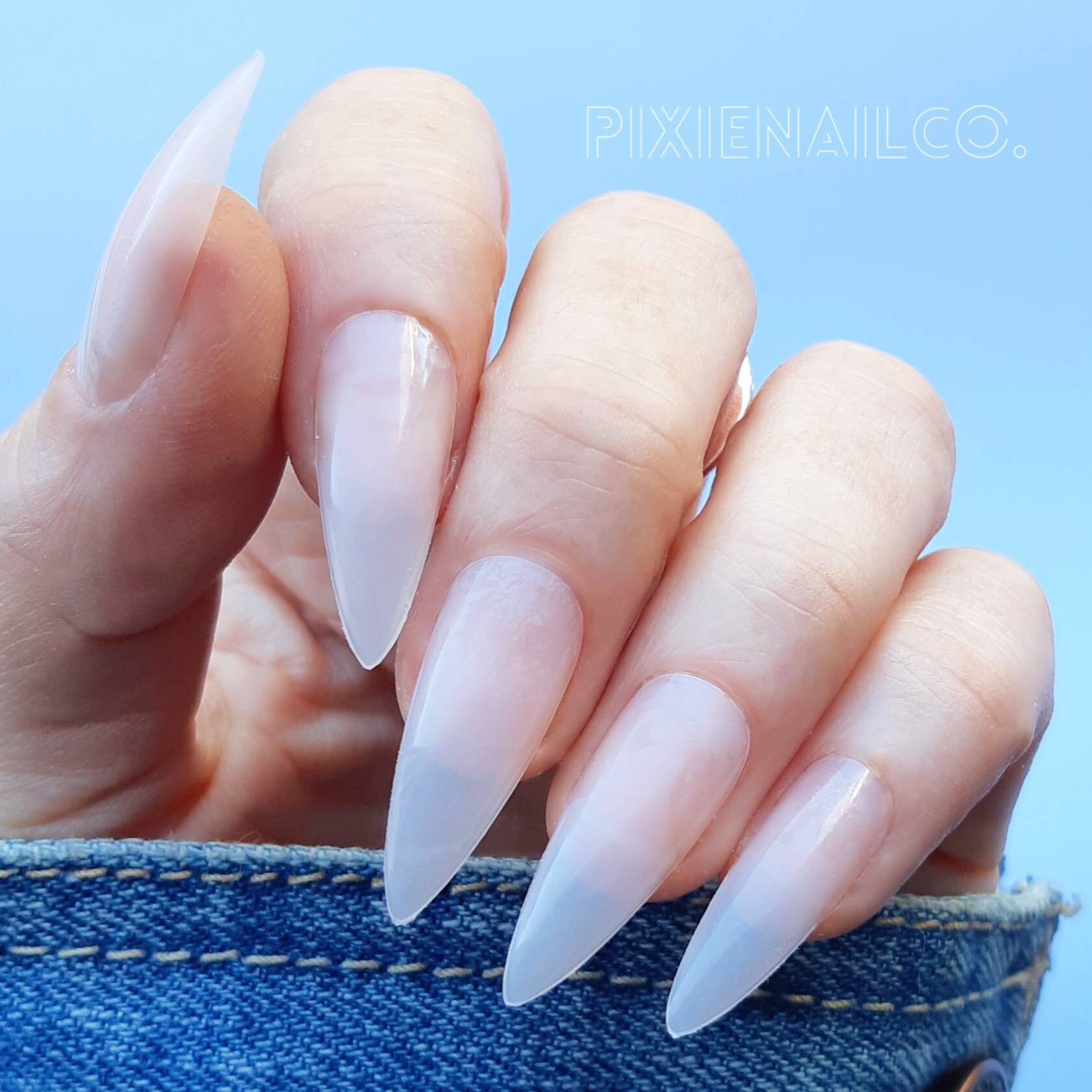 Diy Medium Stiletto Press On Nails Blank Press On Tips Nude Etsy