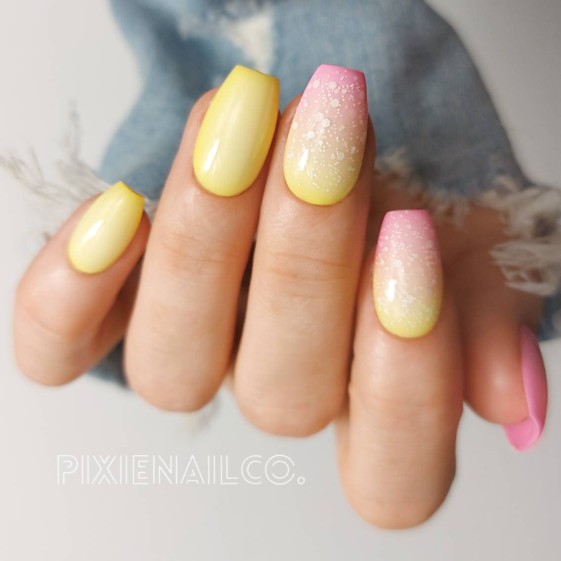 Pink & Yellow Ombre Hard Gel Press on Nails Apres Press Ons - Etsy Pink & Yellow Ombre Hard Gel Press on Nails Apres Press Ons - Etsy