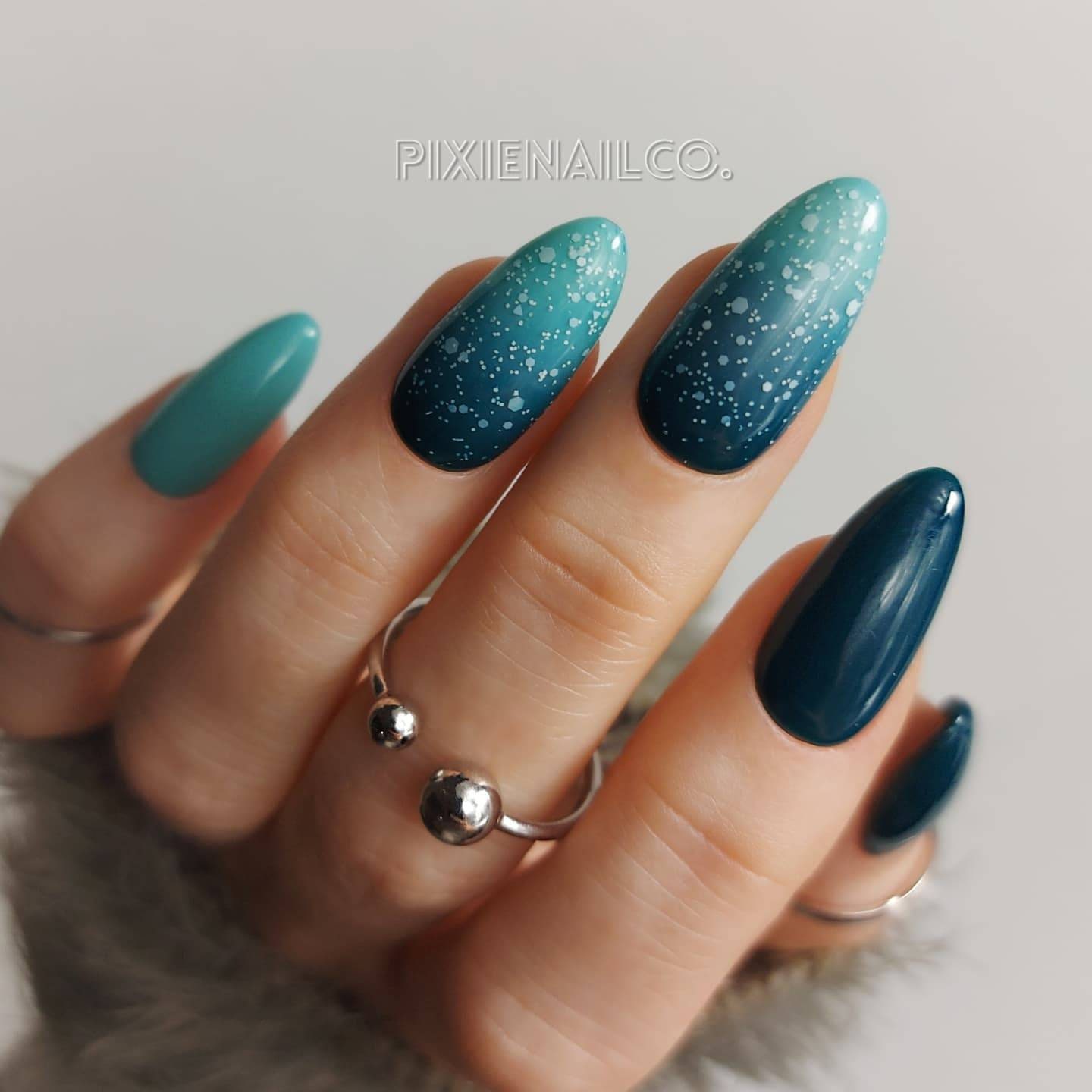 Teal Ombre Nails - Etsy Teal Ombre Nails - Etsy