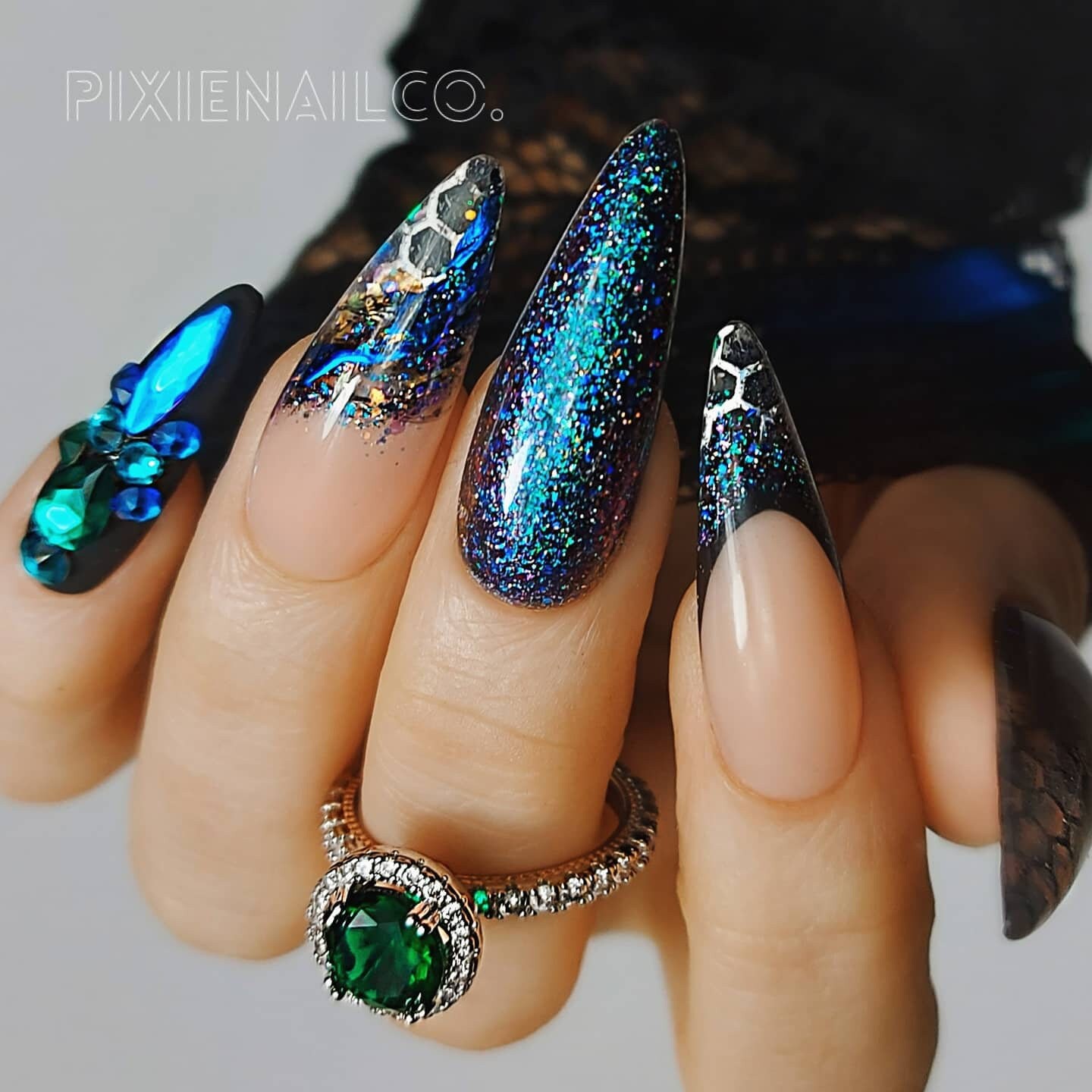 Extreme Glitter Acrylic Press on Nails Sculpted Hard - Etsy