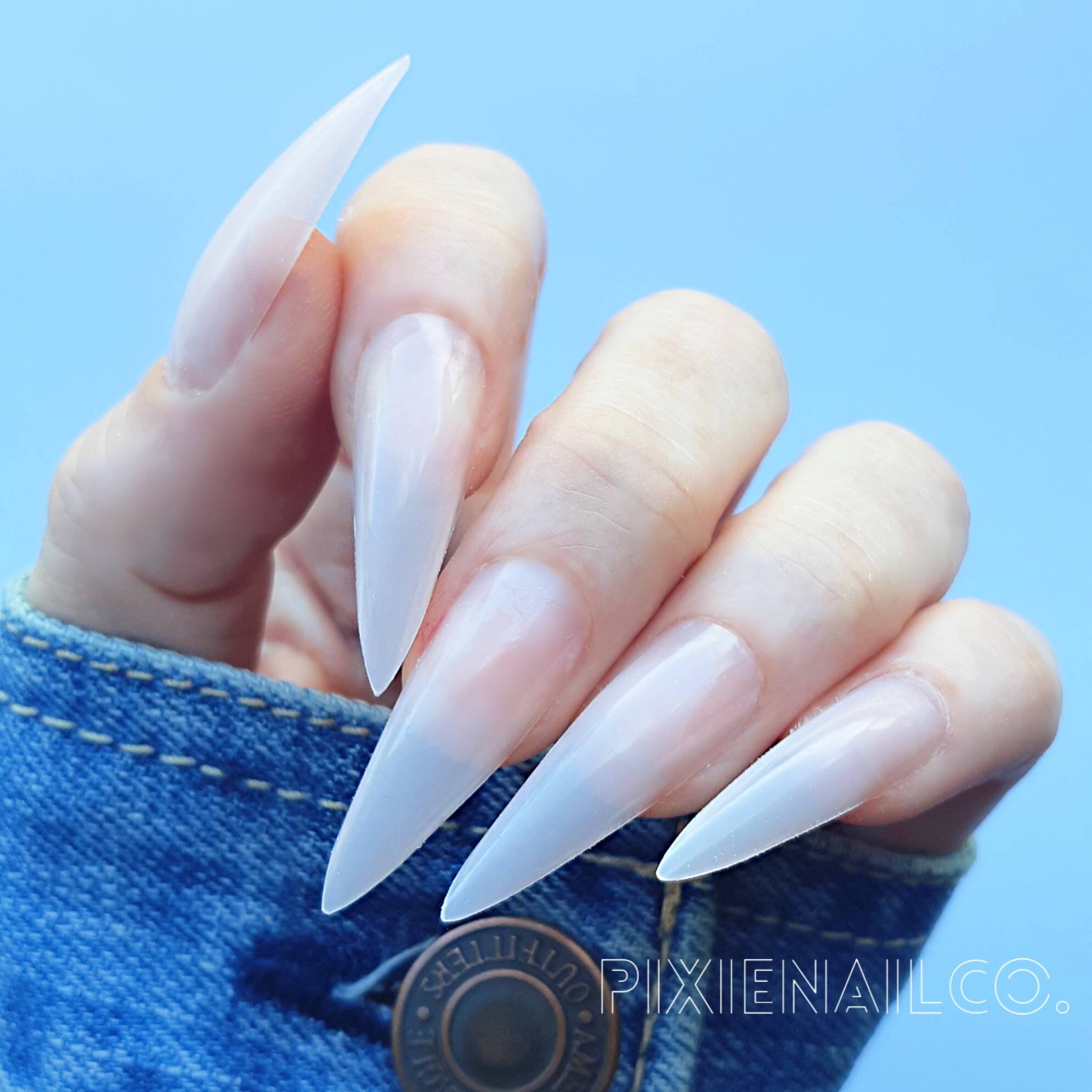 DIY Long Stiletto Press On Nails, Blank Press Ons, Nude Press On Tips