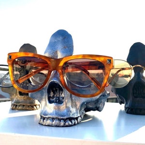 Skull Glasses Stand Holder, Sunglasses Stand, Desk Tidy, Gothic Decor, Skeleton Eyeglasses Holder, Eyewear Stand image 4