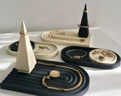 Jewelry Organiser Set, Rainbow Arch Tray, Oval Circle Tray, Pyramid Ring Holder, Dressing Table Display, Christmas Gift For Her, Earrings
