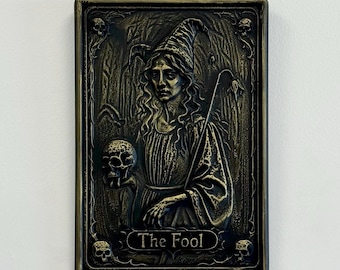 The Fool Tarot Card Wandbild, Gothic Resin Galerie Wanddekor, Esoterische Mystische Wandbehang Kunst