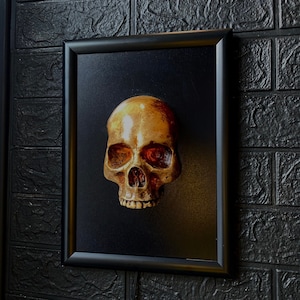 Skull Lamp Wall Decor - Unique Handmade Frame Mounted Light - Perfect for Gothic Home Decor on Etsy