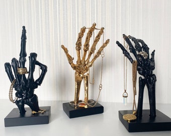 Sieradenhouder skelet handen, ring boom sieraden organisator, ketting, armband display, gothic, middelvingergebaar, kerstcadeau