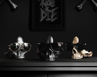 ゴシック樹脂製スカル壁掛け：ダークホームデコレーション（14x14x4cm