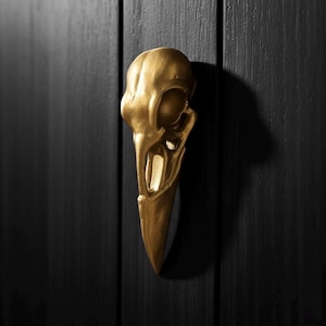 Grand bouton de meuble Raven Skull, Quincaillerie de meuble gothique, Poignée de meuble