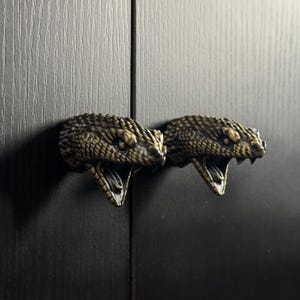 Serpent Cabinet Knobs, Snake Drawer Pulls, Gothic Decor, Wardrobe Cuboard Door Knobs, Reptile Themed Hardware