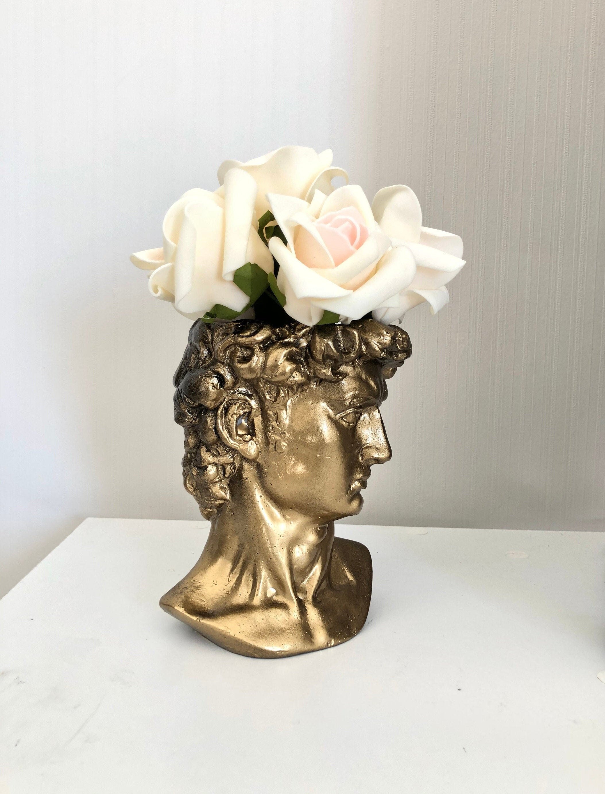 Art Planter Concrete Head Planter Michelangelo Statue of David Air