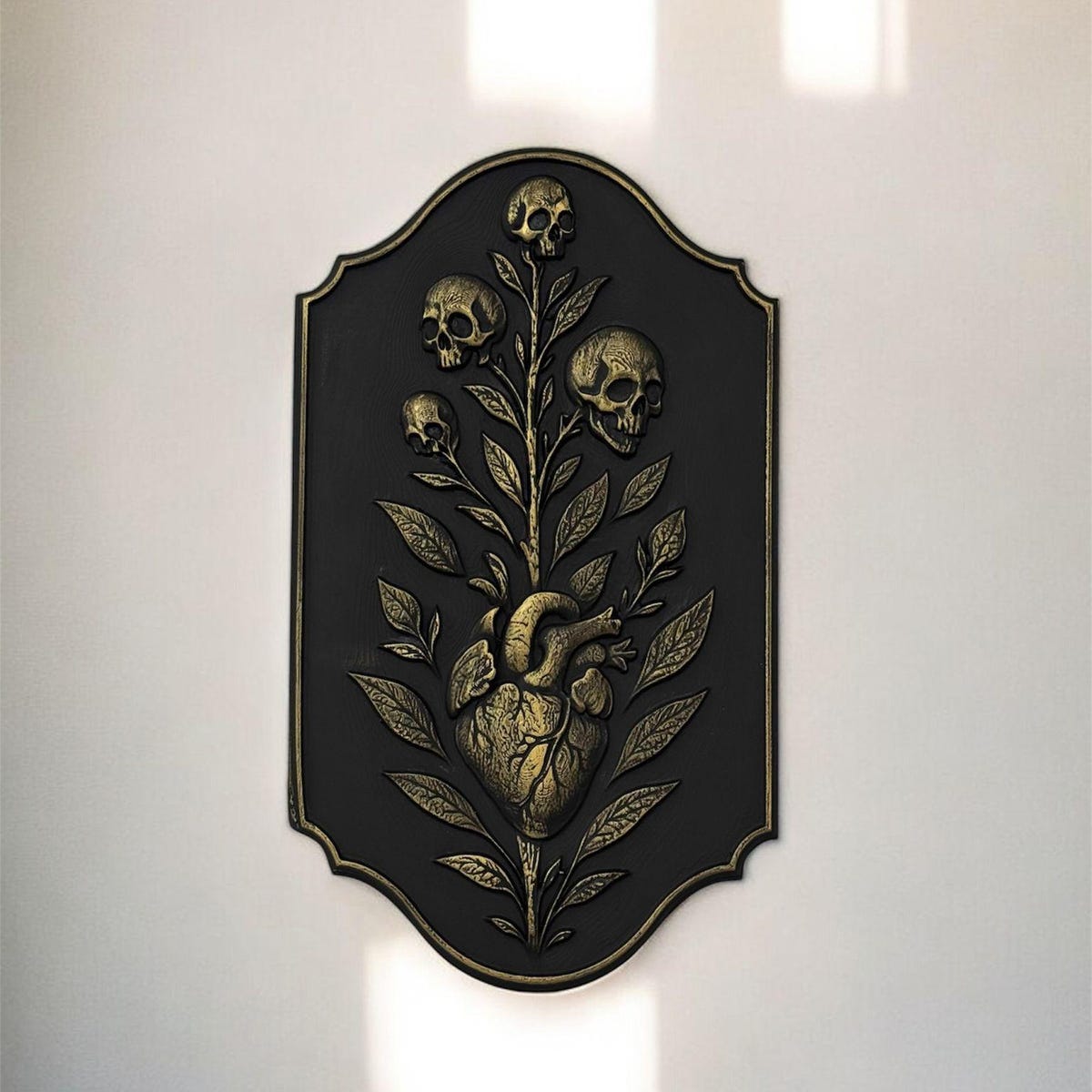 Snapdragon Life and Death Wall Plaque, Skull Wall Frame, Heart Gallery Wall Art, Gothic Home Decor, Gothic Wall Plaque, Dark Botanical Decor - Etsy