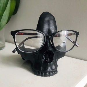 Skull Glasses Stand Holder, Sunglasses Stand, Desk Tidy, Gothic Decor, Skeleton Eyeglasses Holder, Eyewear Stand image 5