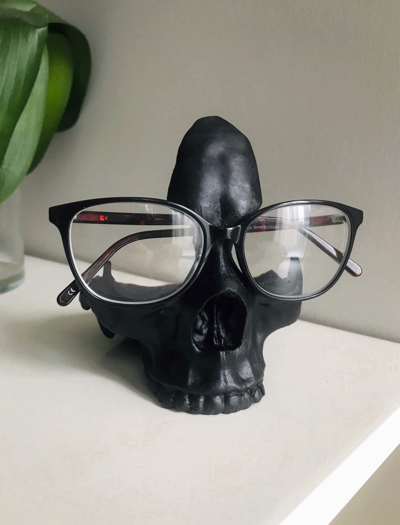 Skull Glasses Stand Holder, Sunglasses Stand, Desk Tidy, Gothic Decor, Skeleton Eyeglasses Holder, Eyewear Stand image 5