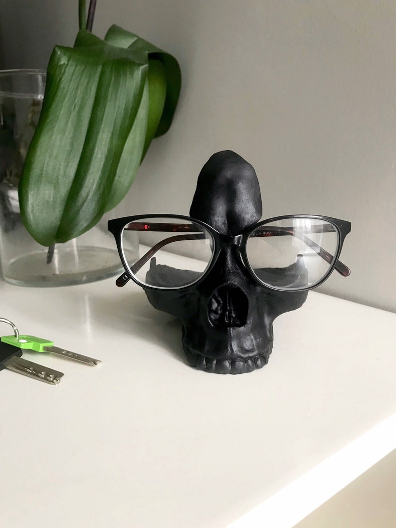 Skull Glasses Stand Holder, Sunglasses Stand, Desk Tidy, Gothic Decor, Skeleton Eyeglasses Holder, Eyewear Stand image 10