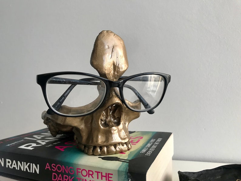 Skull Glasses Stand Holder, Sunglasses Stand, Desk Tidy, Gothic Decor, Skeleton Eyeglasses Holder, Eyewear Stand image 8