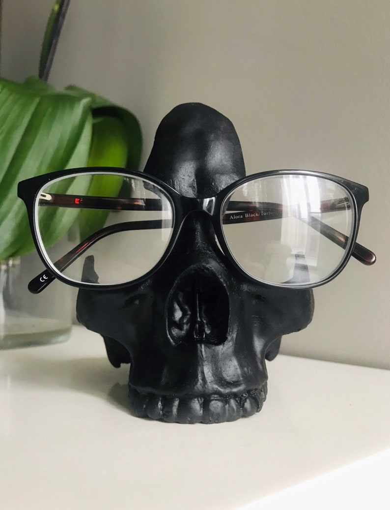 Skull Glasses Stand Holder, Sunglasses Stand, Desk Tidy, Gothic Decor, Skeleton Eyeglasses Holder, Eyewear Stand image 7