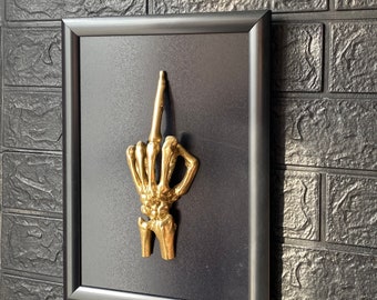 Middelvinger muurlijst, kunst aan de muur galerij, gotisch interieur, curiosity muurkunst, gotische muurkunst, kerstcadeau