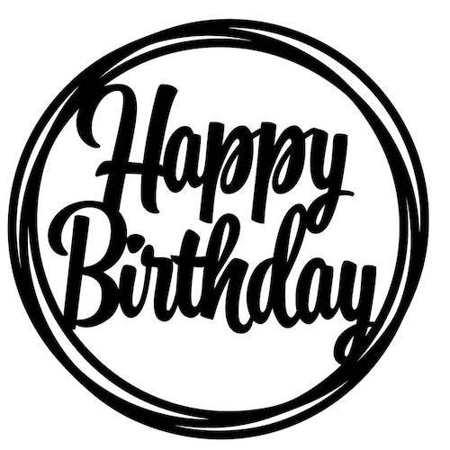 HAPPY BIRTHDAY Circle Cake Topperdigital Download - Etsy