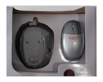 May include: A silver wireless mouse with a charging base. The mouse has the word "TYPHOON" printed on it in red. The price is € 37.90.