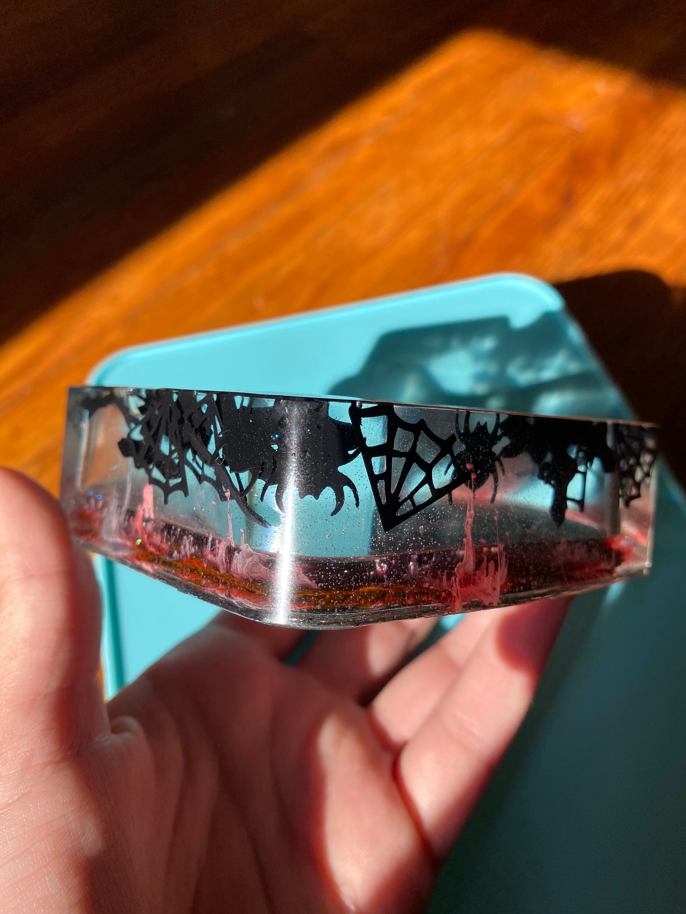 Halloween Resin Ashtray Red and Black Etsy