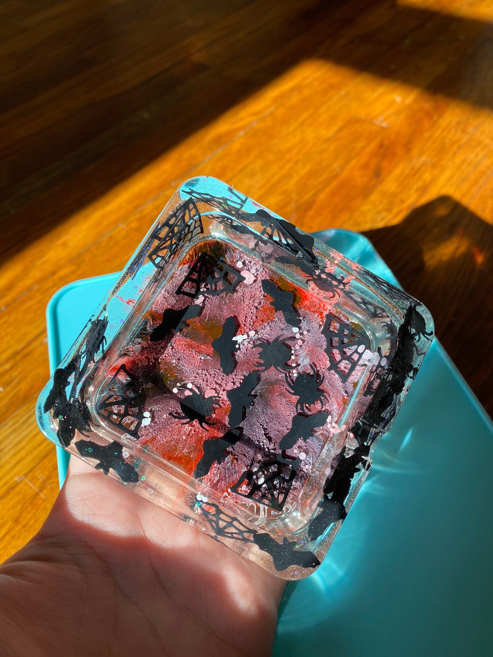 Halloween Resin Ashtray Red and Black Etsy