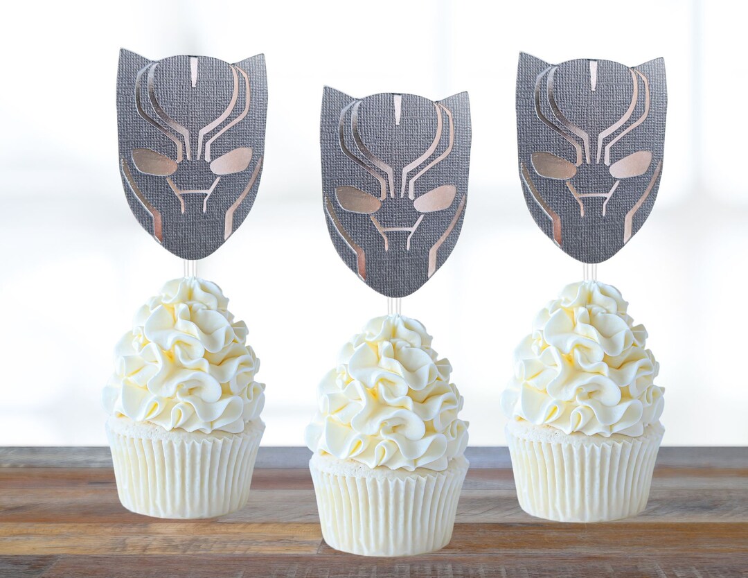 Black Panther Cupcake Toppers, Marvel Birthday, Wakanda Forever ...