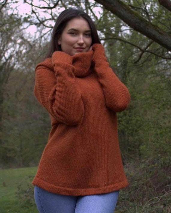 Buy Cozy Sloppy Joe Jumper mohair Oversized Jumper With Big Cowl Neck Online in India Etsy