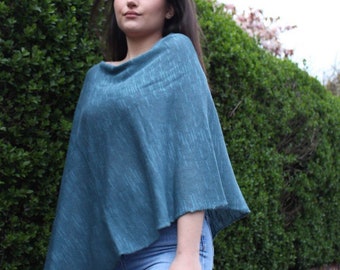 Poncho de lino largo y ligero para verano