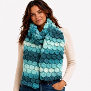 Statement hand knitted textured scarf created from pure wool ,neck warmer ,wrap ,beautiful creative chunky accessory.