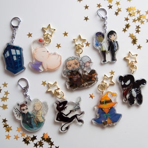 Acrylic Keychains | Doctor Who | Good Omens | The Witcher | Final Fantasy