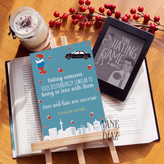 the hating game art print bookmark pearl paper etsy