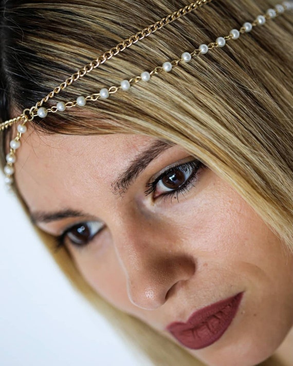 Bridal Forehead Jewelry/Bohemian/Bridal Hair Etsy