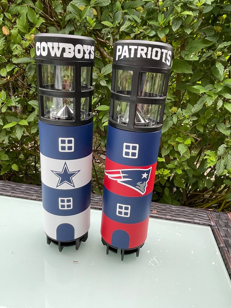 Leuchtturm Solarlampe Fußball Bundesliga NFL personalisiert Wunschverein Bild 4