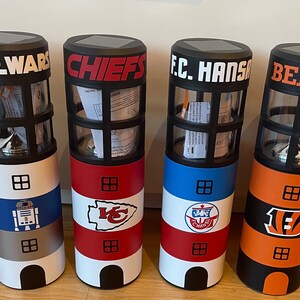 Leuchtturm Solarlampe Fußball Bundesliga NFL personalisiert Wunschverein Bild 1