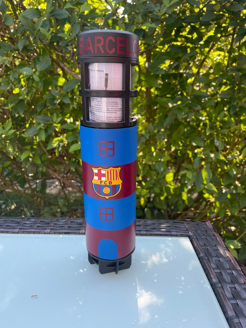 Leuchtturm Solarlampe Fußball Bundesliga NFL personalisiert Wunschverein Bild 5