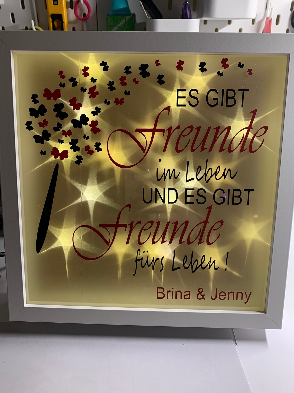 Leuchtrahmen Freunde Freundschaft beste Freundin Bilderrahmen Etsy.de