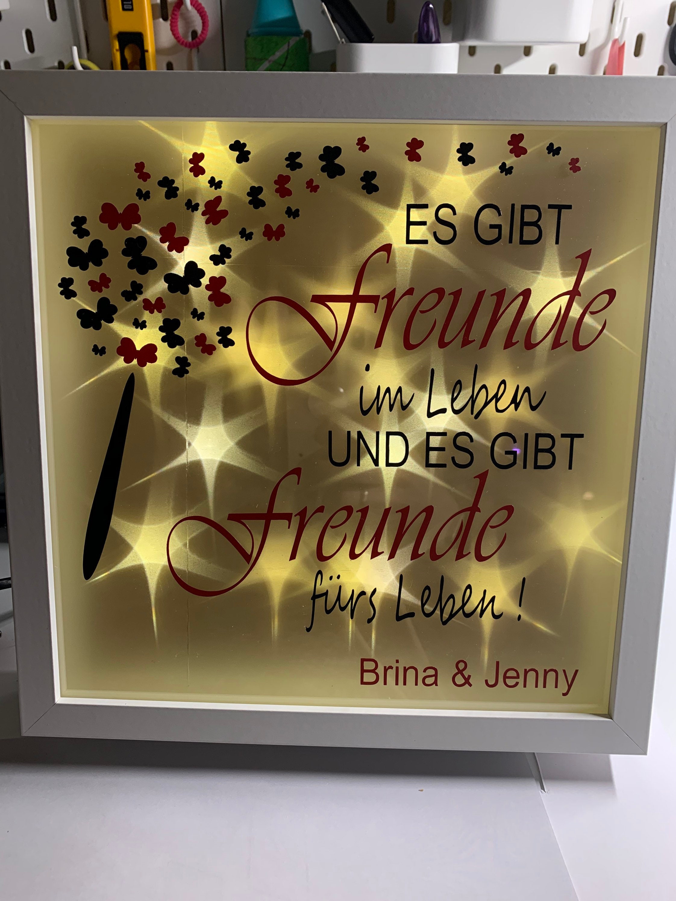 Leuchtrahmen Freunde Freundschaft beste Freundin Bilderrahmen Etsy.de