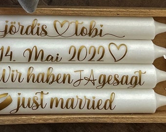 Geschenkeset Hochzeit Holzbox Kerzen Ständer Set Geschenk