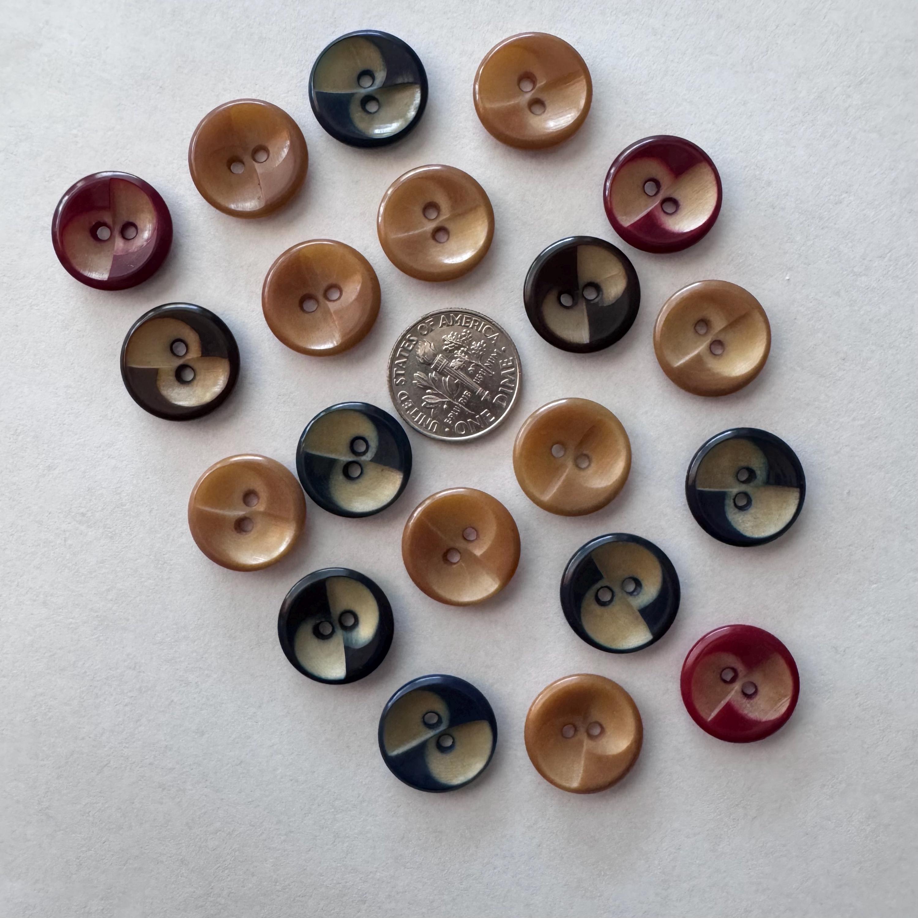 Vintage Lot of 20 Vegetable Ivory Buttons, Carved Natural and Dyed ...