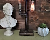 Table Lamp-Steampunk Industrial Decor-Rustic Farmhouse Decor-Edison Style-Man cave Decor-Unique Gift-Desk lamp Free Shipping