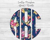 Scallop Monogram PNG,Floral Monogram, Floral 2, Full Alphabet, Instant Download, Sublimation File, Alphabet Pack