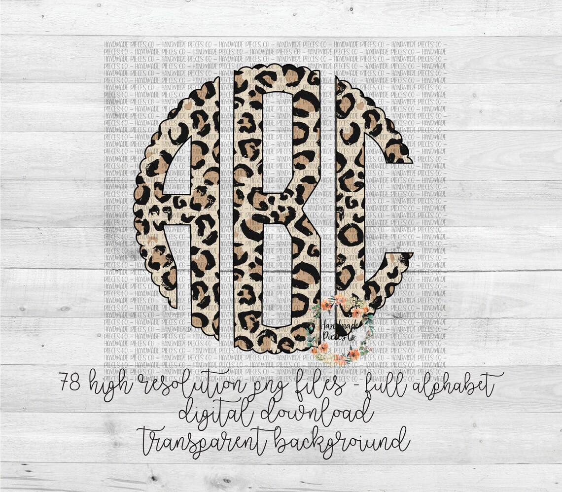 Monogram Leopard Monogram PNG, Leopard Monogram, Light Leopard, Scallop, Full Alphabet ...