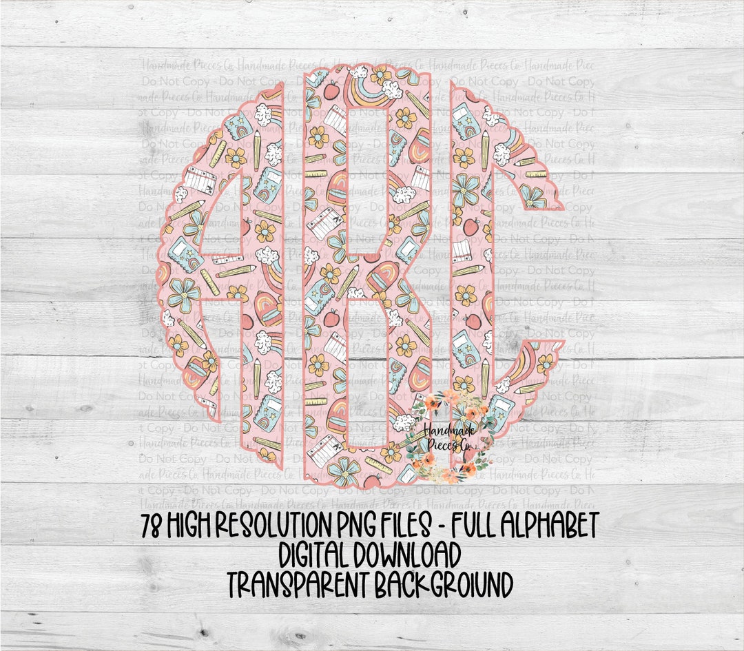 Back to School Monogram, School Monogram, Teacher Monogram, Pencil ...