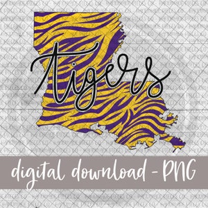 Tigres, Louisiane, impression de tigre, sublimation PNG, esprit d'école, football, fichier de sublimation, PNG, téléchargement numérique, conception de sublimation
